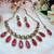 Pink designer premium festive wear necklace set
