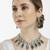 Green designer premium festive wear necklace set