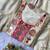 Cream cos moss embroidered kurta palazzo set with real mirror & sequin work