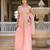 Peach georgette embroidered palazzo set with dupatta