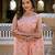 Peach georgette embroidered palazzo set with dupatta
