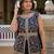 Navy blue georgette embroidered palazzo set with dupatta