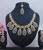 Grey designer premium festive wear necklace set
