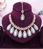 Silver designer premium festive wear necklace set