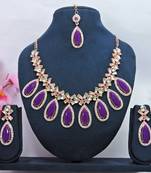 Purple designer premium festive wear necklace set
