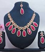 Red designer premium festive wear necklace set