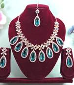 Turquoise designer premium festive wear necklace set