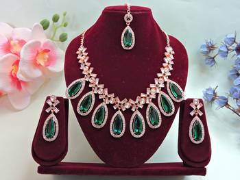 Turquoise designer premium festive wear necklace set 1