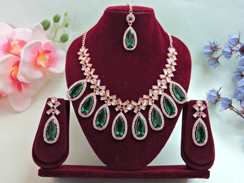 Turquoise designer premium festive wear necklace set