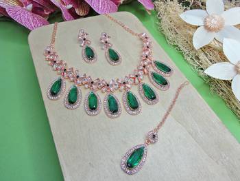 Turquoise designer premium festive wear necklace set 2