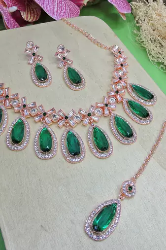 Turquoise designer premium festive wear necklace set