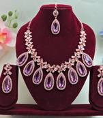 Purple designer premium festive wear necklace set