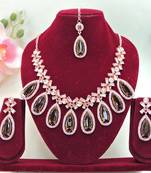Green designer premium festive wear necklace set