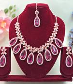 Purple designer premium festive wear necklace set