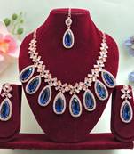 Turquoise designer premium festive wear necklace set