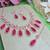 Pink designer premium festive wear necklace set