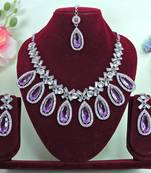 Purple designer premium festive wear necklace set