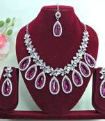 Purple designer premium festive wear necklace set