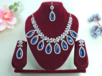 Turquoise designer premium festive wear necklace set 1