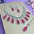 Pink designer premium festive wear necklace set