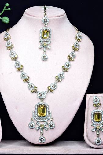 Multicolor designer premium festive wear necklace set