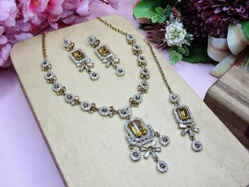 Multicolor designer premium festive wear necklace set 2
