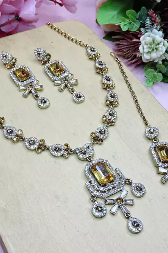 Multicolor designer premium festive wear necklace set