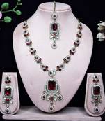Maroon designer premium festive wear necklace set