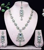White designer premium festive wear necklace set