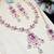 Pink designer premium festive wear necklace set