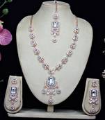 White designer premium festive wear necklace set