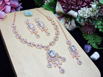 White designer premium festive wear necklace set 2