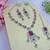 Pink designer premium festive wear necklace set
