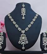 White designer premium festive wear necklace set