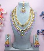 Purple designer premium festive wear necklace set