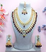 Maroon designer premium festive wear necklace set