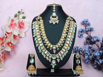 Multicolor designer premium festive wear necklace set 1