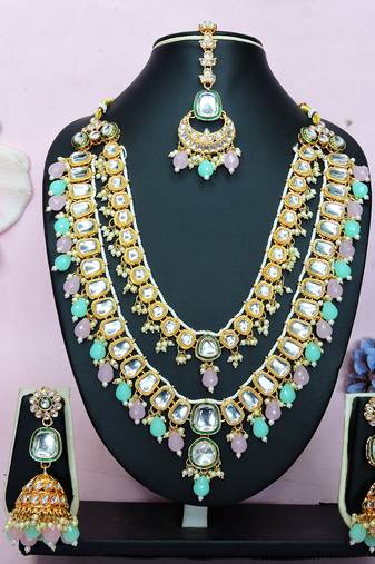 Multicolor designer premium festive wear necklace set