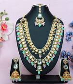 Multicolor designer premium festive wear necklace set