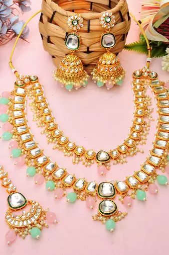Multicolor designer premium festive wear necklace set