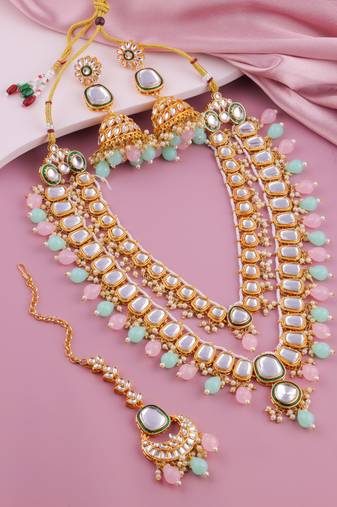 Multicolor designer premium festive wear necklace set