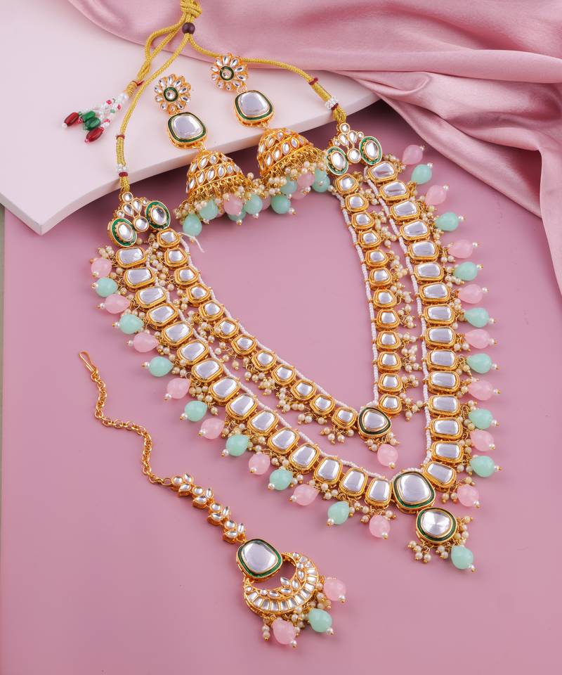 Multicolor designer premium festive wear necklace set