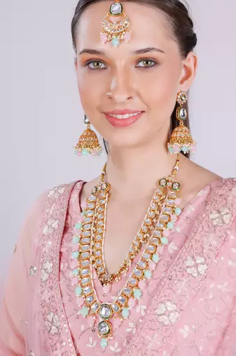 Multicolor designer premium festive wear necklace set