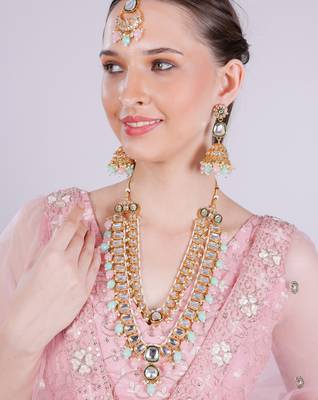 Multicolor designer premium festive wear necklace set 3