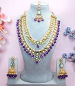 Purple designer premium festive wear necklace set