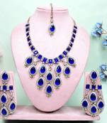 Turquoise designer premium festive wear necklace set