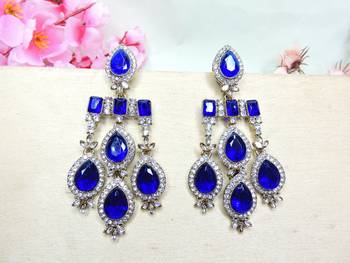 Turquoise designer premium festive wear necklace set 4