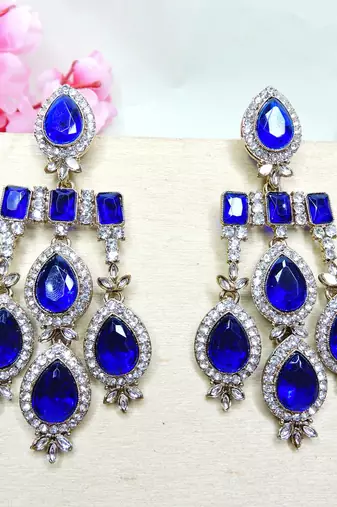Turquoise designer premium festive wear earrings