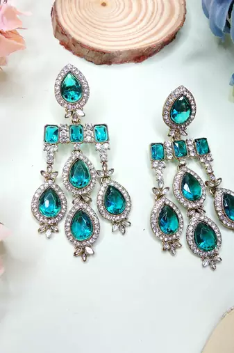 Turquoise designer premium festive wear necklace set