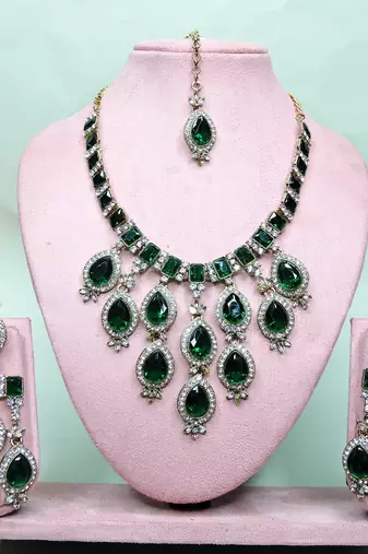 Turquoise designer premium festive wear necklace set